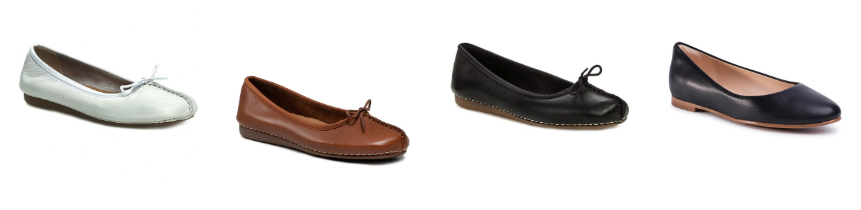 Sapatos femininos tipo bailarina CLARKS Sapatos femininos tipo bailarina CLARKS